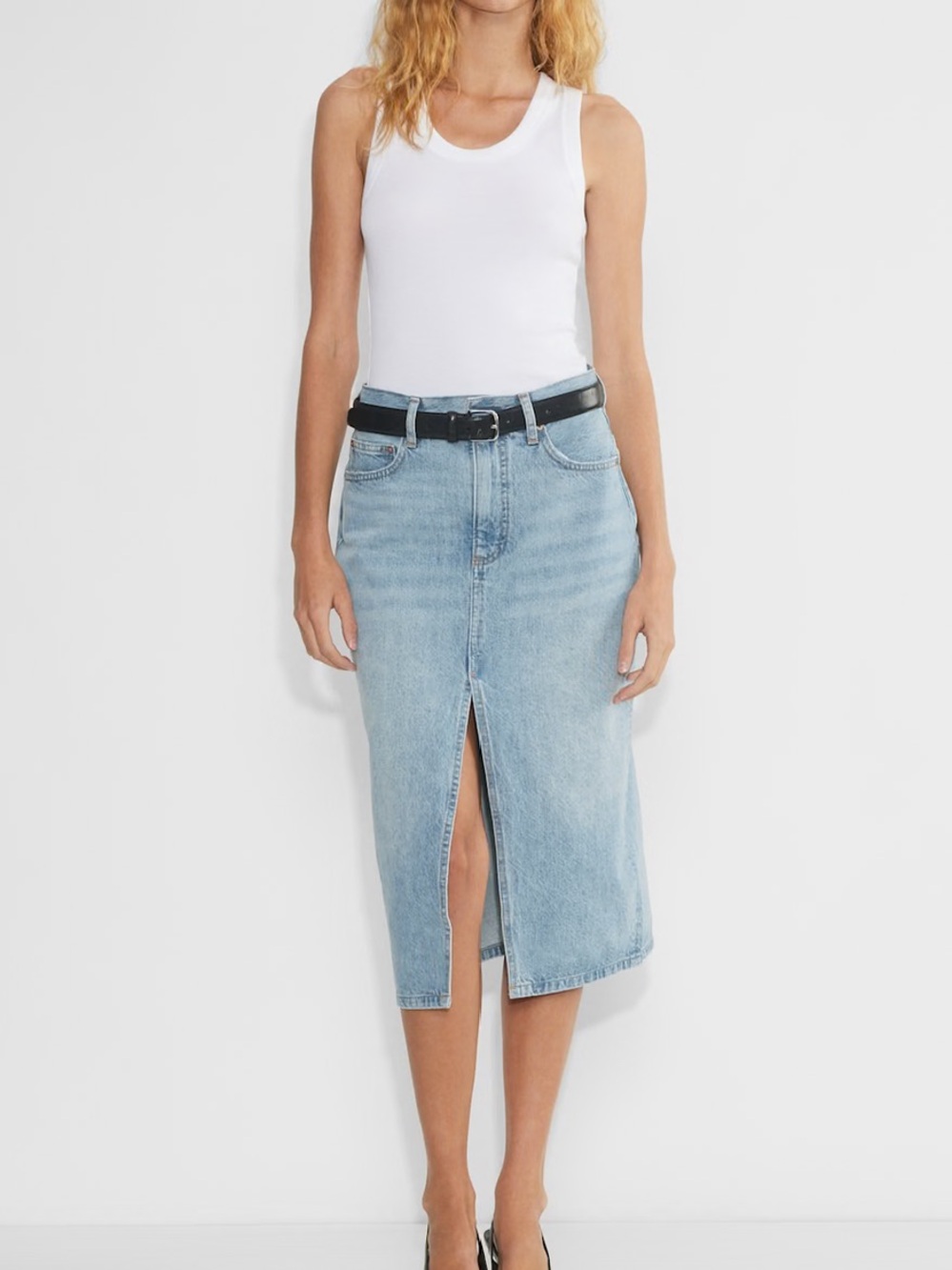 Denim Forum The '90s Halle Denim Skirt 25 Jean Skirt 7 Yrs Bleu Taboo Light Wash